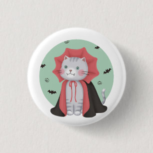 Halloween Illustration: Vampirkatze Button