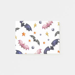 Halloween illustration with bats and stars post-it klebezettel