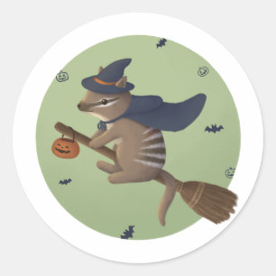 Halloween-Illustration: Zauberzahl Runder Aufkleber