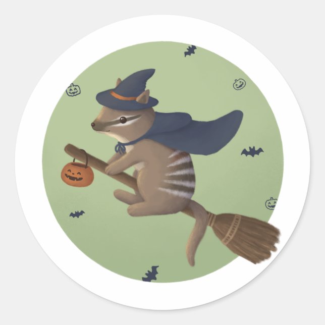 Halloween-Illustration: Zauberzahl Runder Aufkleber (Vorderseite)