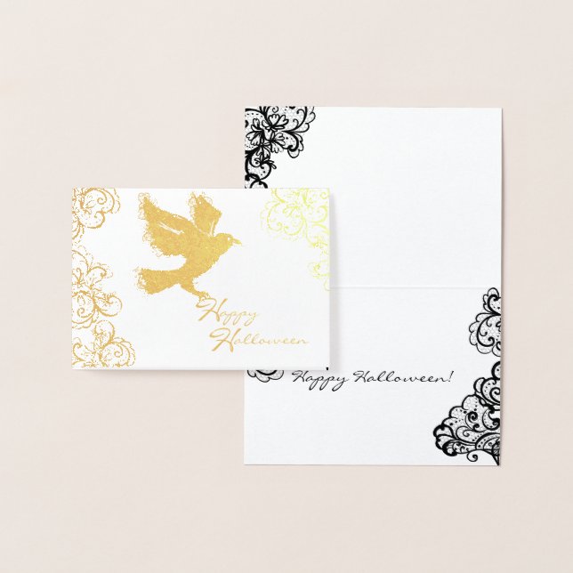 Halloween Illustrationsraven Folienkarte (Anzeige)