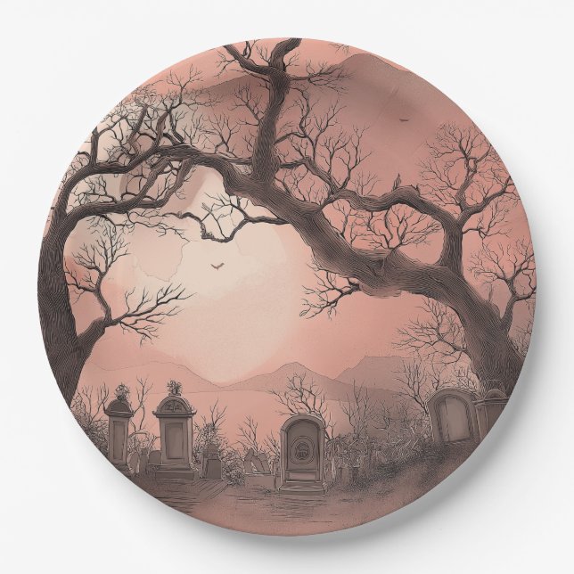 Halloween im Creepy Forest Pappteller (Vorderseite)