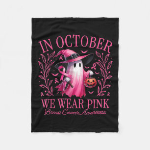 Halloween im Oktober tragen wir rosa Brustkrebs Fleecedecke