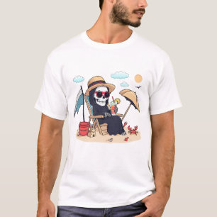 Halloween im Sommer – Sensenmann am Strand T-Shirt
