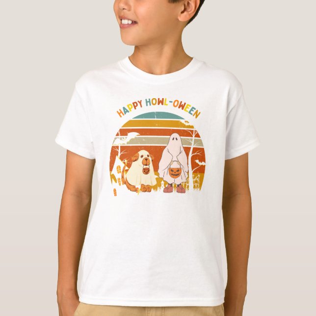 Halloween im Stil der 70er Jahre - ein Kind und se T-Shirt (Vorderseite)