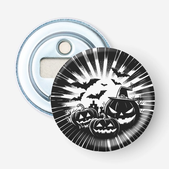 Halloween in black and white flaschenöffner (Vorderseite)