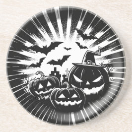 Halloween in black and white getränkeuntersetzer