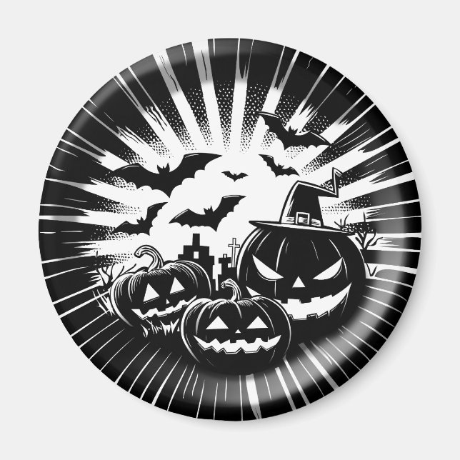 Halloween in black and white magnet (Vorne)