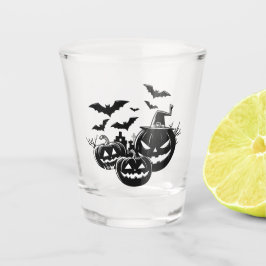 Halloween in black and white schnapsglas