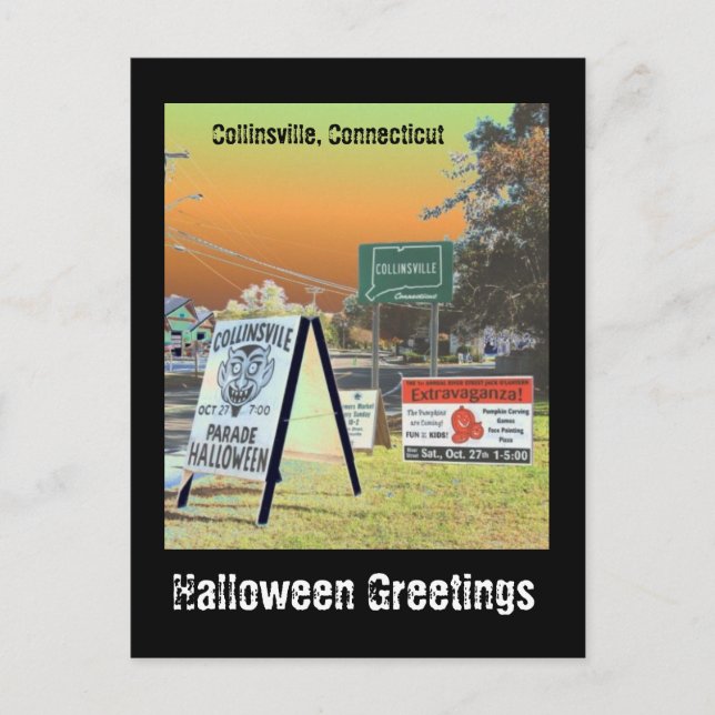 Halloween in Collinsville Postkarte (Vorderseite)
