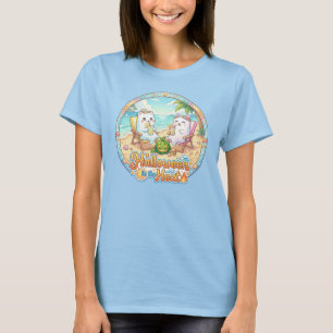 Halloween in der Hitze – Süße Geisterkatze Sommer T-Shirt