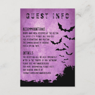 Halloween-Informationskarte mit Fledermäusen Begleitkarte