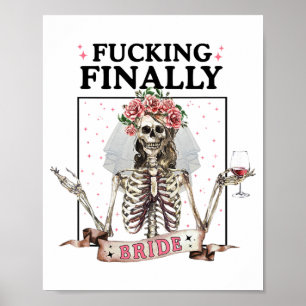 Halloween Ing Schließlich Bride Skeleton Bachelore Poster