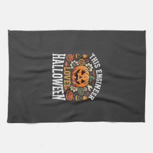 Halloween-Ingenieur-Kürbis-Vektor Geschirrtuch