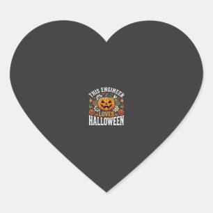 Halloween-Ingenieur-Kürbis-Vektor Herz-Aufkleber