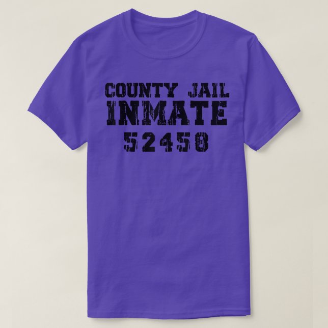 Halloween Inmate Gefängnis Männer Frauen Anzug Laz T-Shirt (Design vorne)