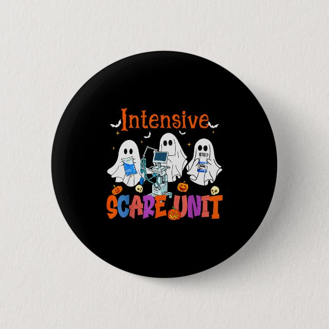 Halloween Intensive Care E Unit Ghost Nurse Icu Nu Button (Vorderseite)