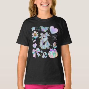 Halloween-Irideszierende Tie-Dye-Neon-Geister-Mädc T-Shirt