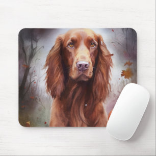 Halloween Irischer Roter Setter Mit Kürbissen Grus Mousepad