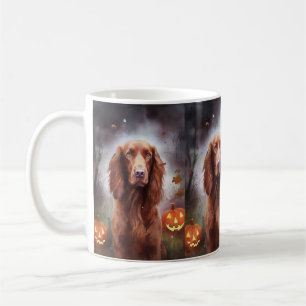 Halloween Irish Red Setter mit Pumpkins Beängstige Kaffeetasse