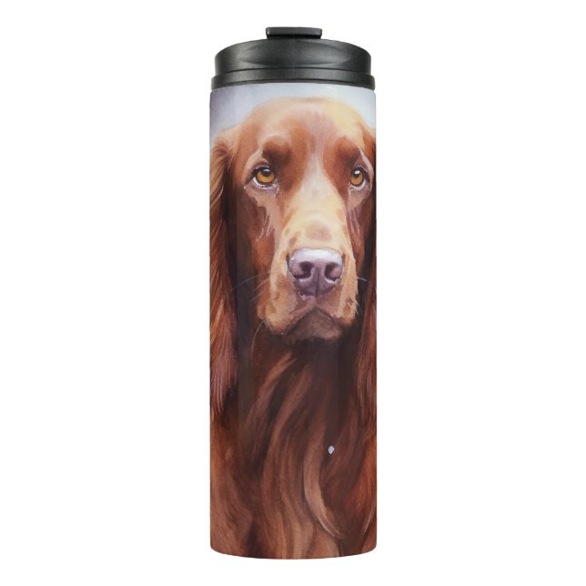Halloween Irish Red Setter mit Pumpkins Beängstige Thermosbecher (Vorderseite)