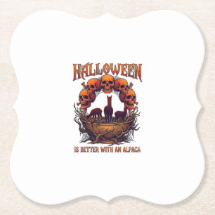 Halloween ist besser Alpaka Orange Schädel Spinne Untersetzer