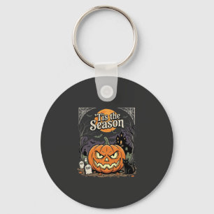 Halloween ist die Saison Kürbis Katze Design_1 Schlüsselanhänger