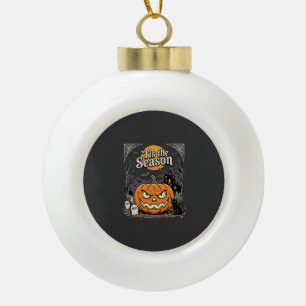 Halloween ist die Saison Kürbis Katzen Design_1 Keramik Kugel-Ornament