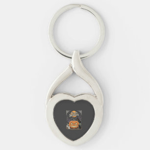 Halloween ist die Saison Kürbis-Katzen-Design_1 Schlüsselanhänger