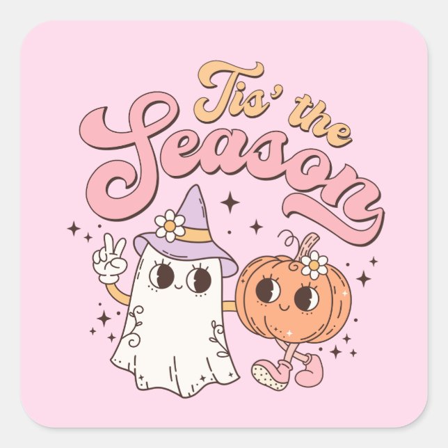 Halloween ist die Saison Quadratischer Aufkleber (Vorderseite)