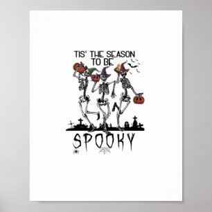 Halloween ist die Saison zum gruseligen Tanzskelet Poster