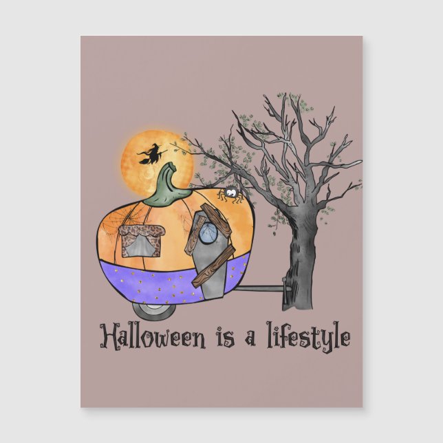 Halloween ist ein Lifestyle | Camper | Anhänger Magnetkarte (Vorderseite)