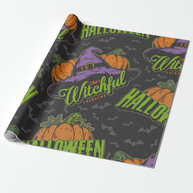 Halloween ist ein witziges Denkmuster Geschenkpapier (Ungerollt)