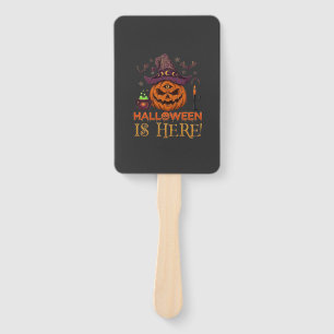 Halloween ist hier Kürbis Hexenhut Magischer Kesse Fächer