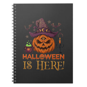 Halloween ist hier Kürbis Hexenhut Magischer Kesse Notizblock