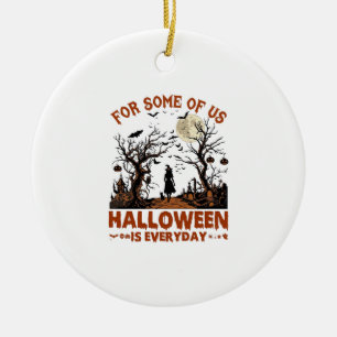 Halloween ist jeden Tag Hexe Silhouette Vollmond G Keramik Ornament