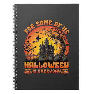 Halloween Ist Jeden Tag Spukhaus Hexe Mond_1 Notizblock
