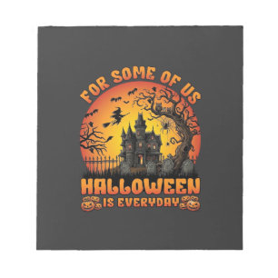 Halloween Ist Jeden Tag Spukhaus Hexe Mond_1 Notizblock