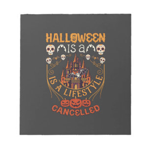 Halloween Ist Lifestyle Abgesagt Schloss Schädel P Notizblock
