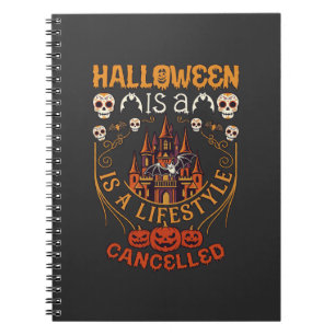 Halloween Ist Lifestyle Abgesagt Schloss Schädel P Notizblock