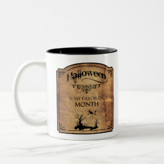 Halloween ist mein Lieblingsmonat! Zweifarbige Tasse
