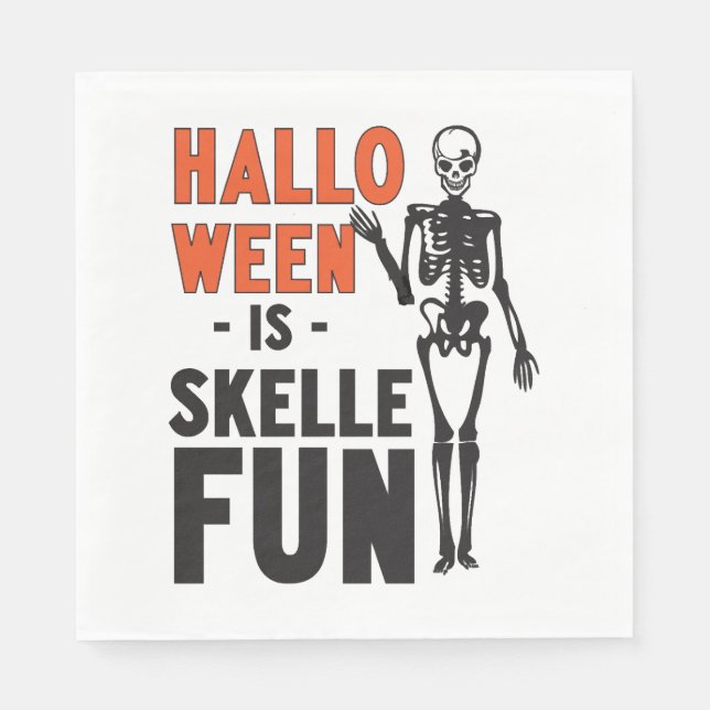 Halloween ist Skellefun Serviette (Vorderseite)