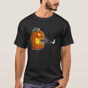 Halloween Jack O Kürbis jagt Geist Katzen Besen T-Shirt