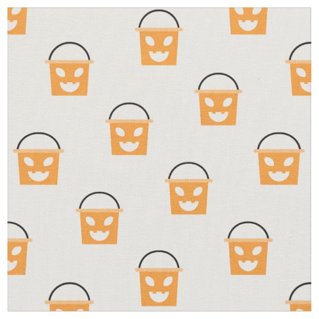 Halloween Jack-O-Lantern Candy Bucket Pattern Stoff (Nahaufnahme)