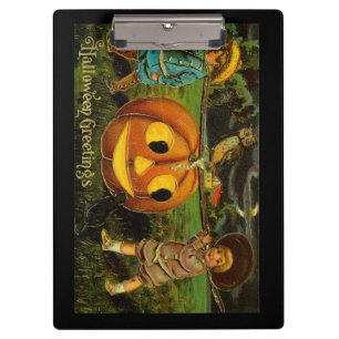 Halloween Jack-o-Lantern Ernteabend von Kindern Klemmbrett