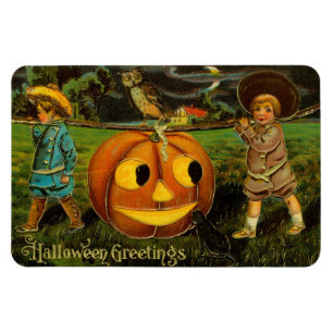 Halloween Jack-o-Lantern Ernteabend von Kindern Magnet