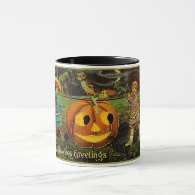 Halloween Jack-o-Lantern Ernteabend von Kindern Tasse (Zentrum)