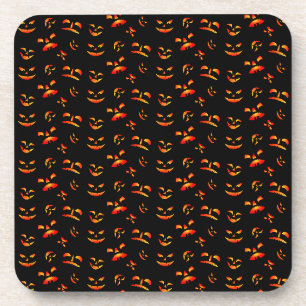 Halloween-Jack-O-Lantern-Gesichter Getränkeuntersetzer