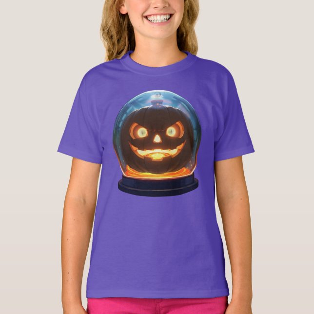 Halloween-Jack-o-Lantern-Globe T-Shirt (Vorderseite)
