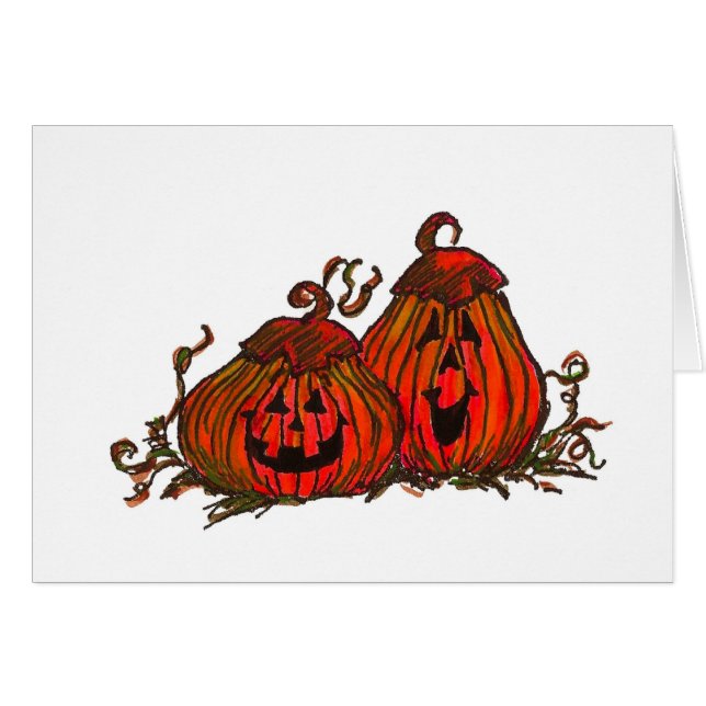 Halloween-Jack-O-Lantern-Karte (Vorderseite (Horizontal))